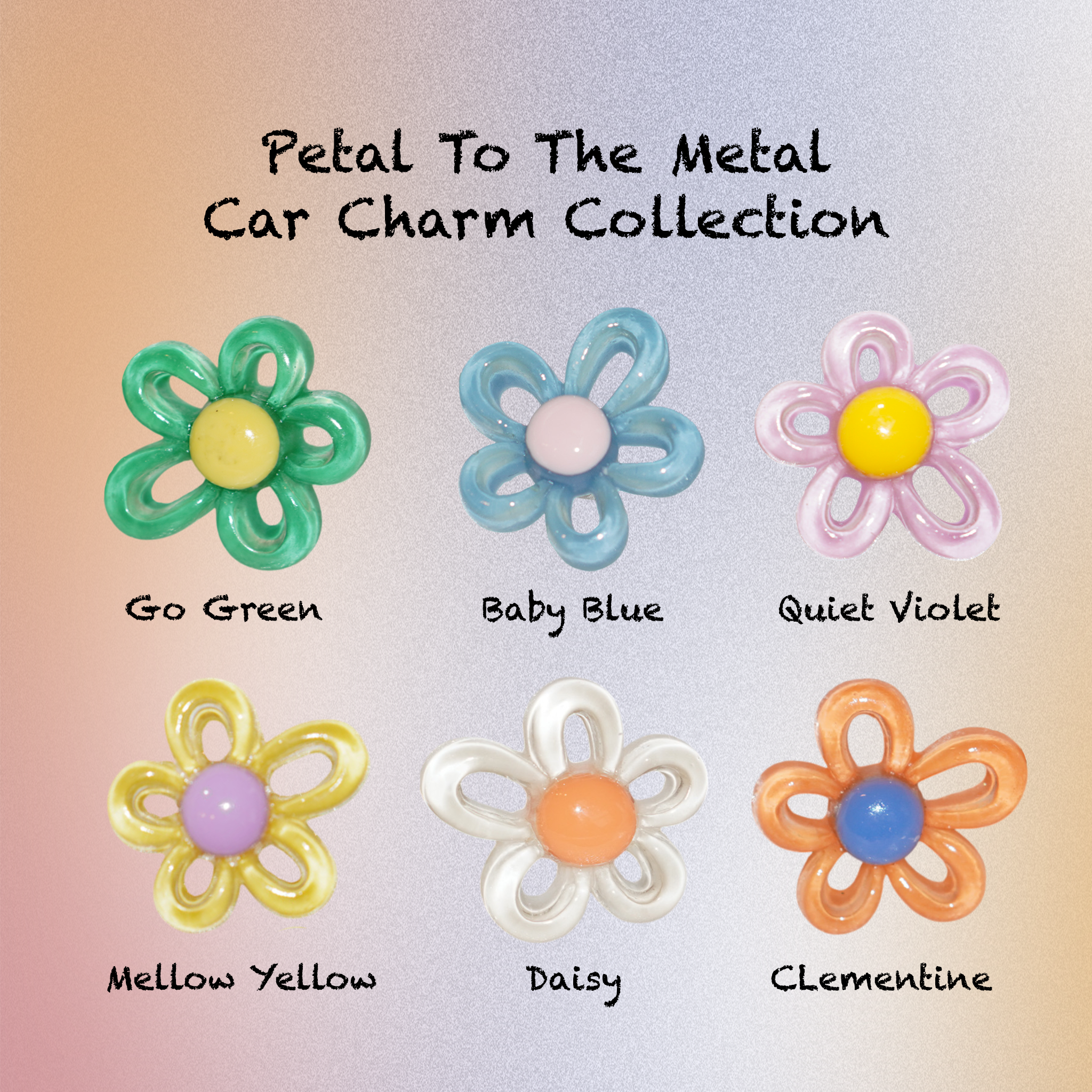 Petal To The Metal Car Charm - Baby Blue