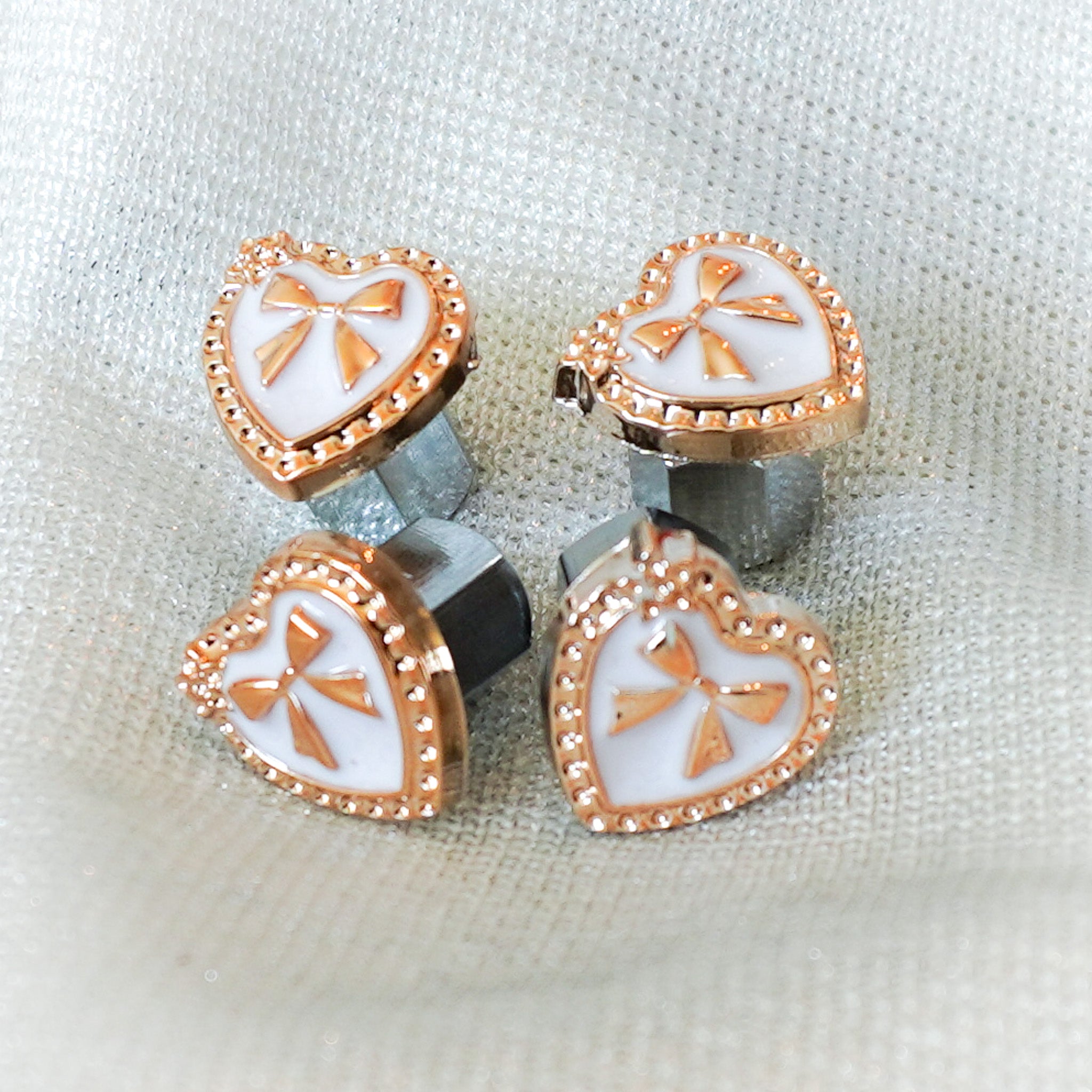 Heart of Gold Car Charm - Pearly White