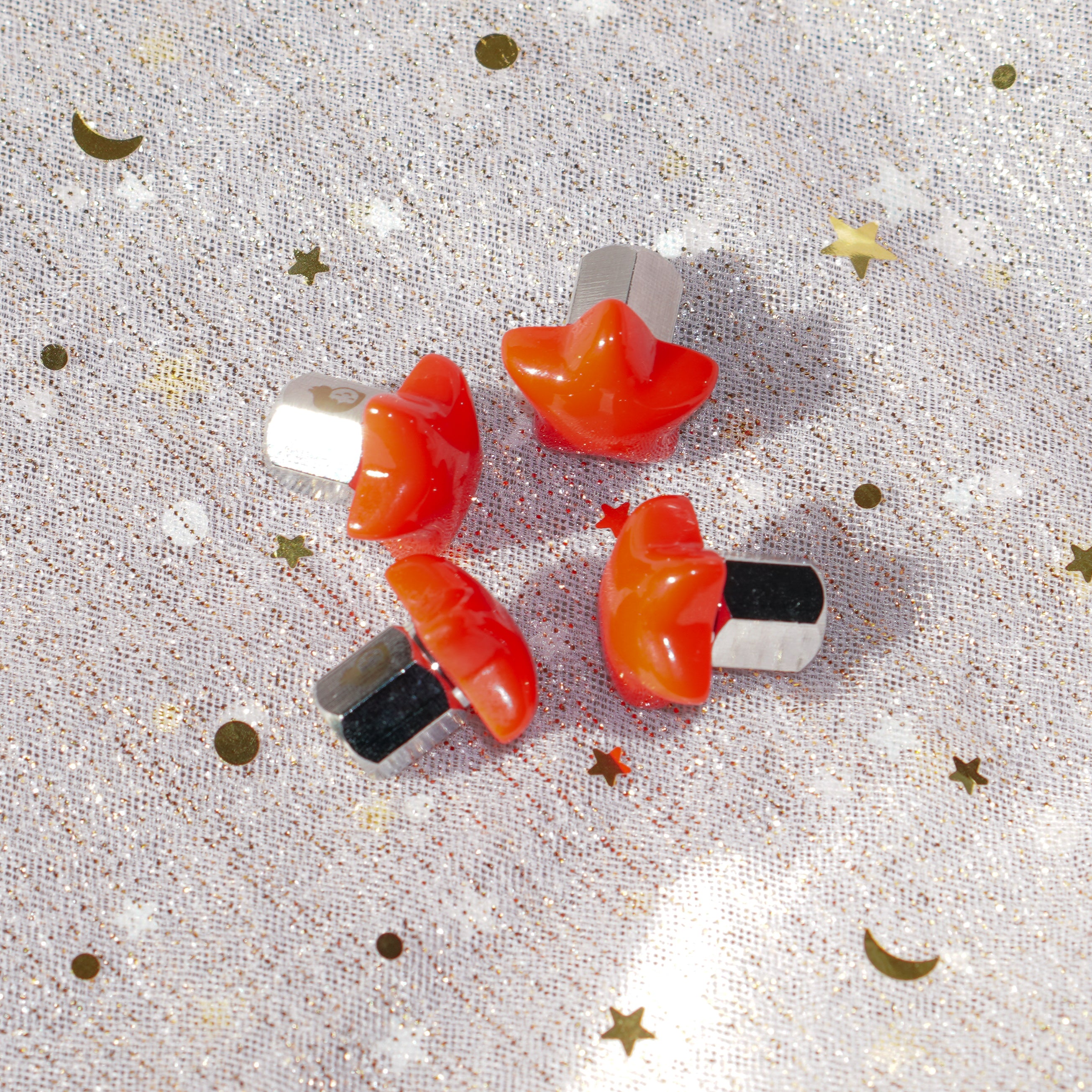 Gumdrop Star Car Charm - Bright Red