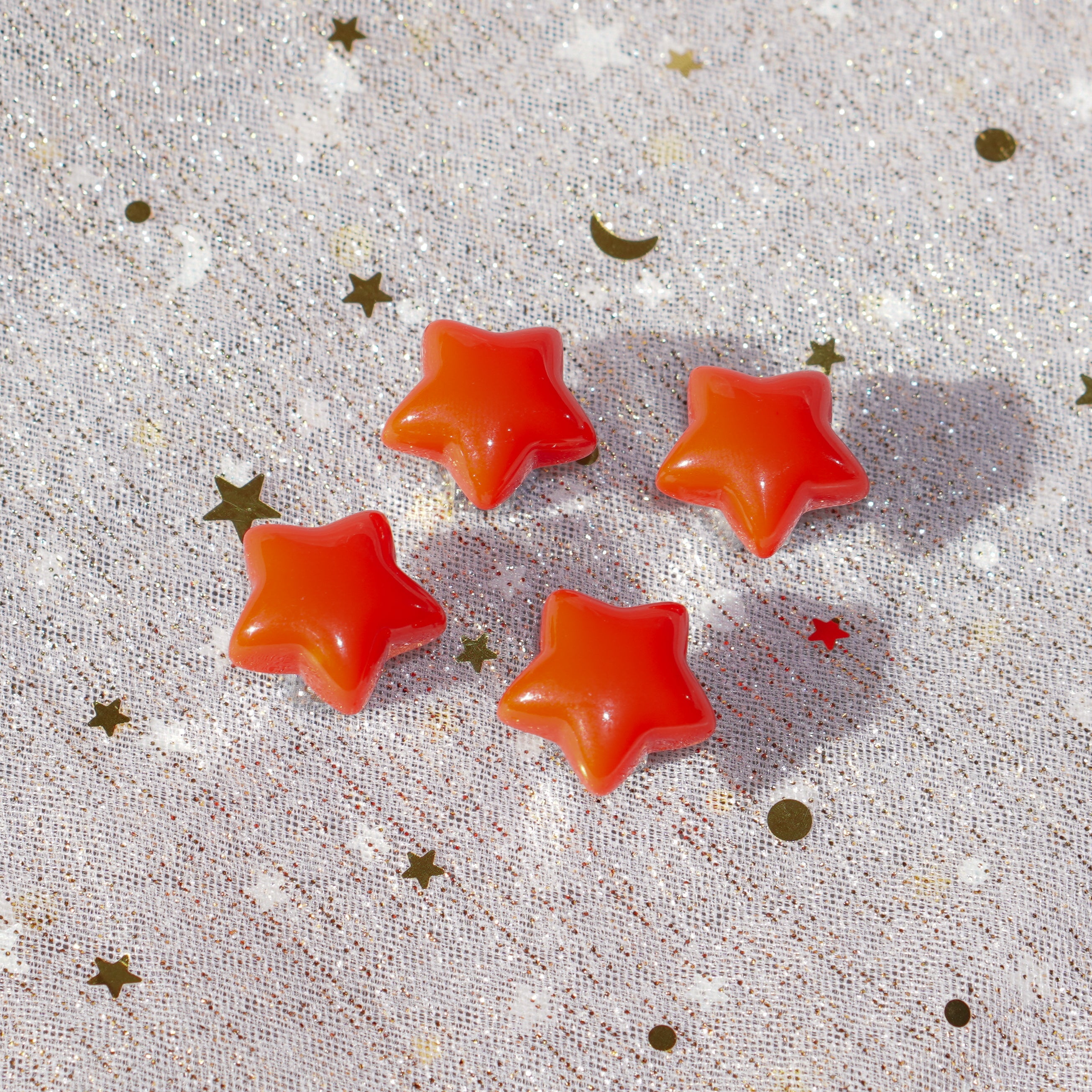 Gumdrop Star Car Charm - Bright Red