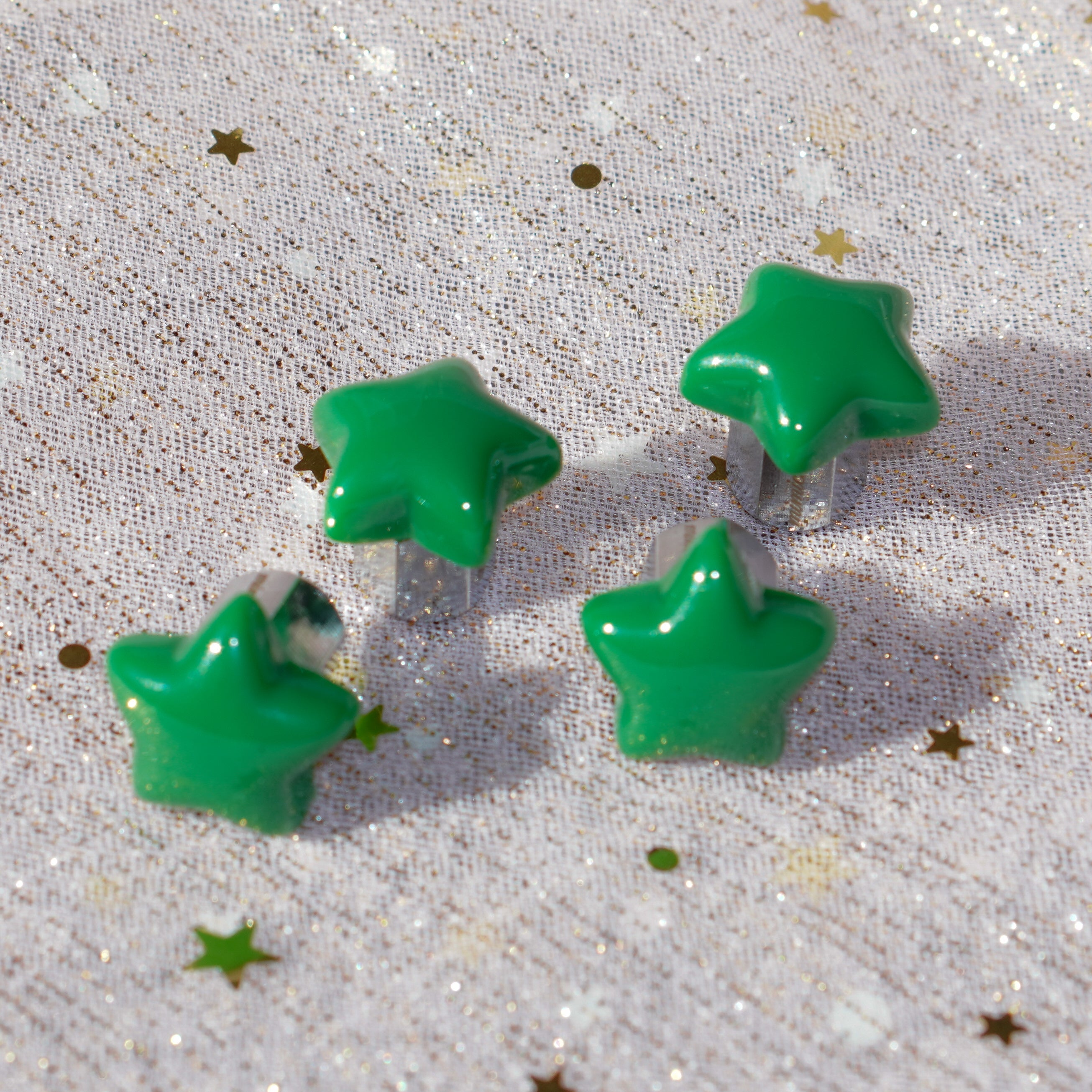 Gumdrop Star Car Charm - Pine Green