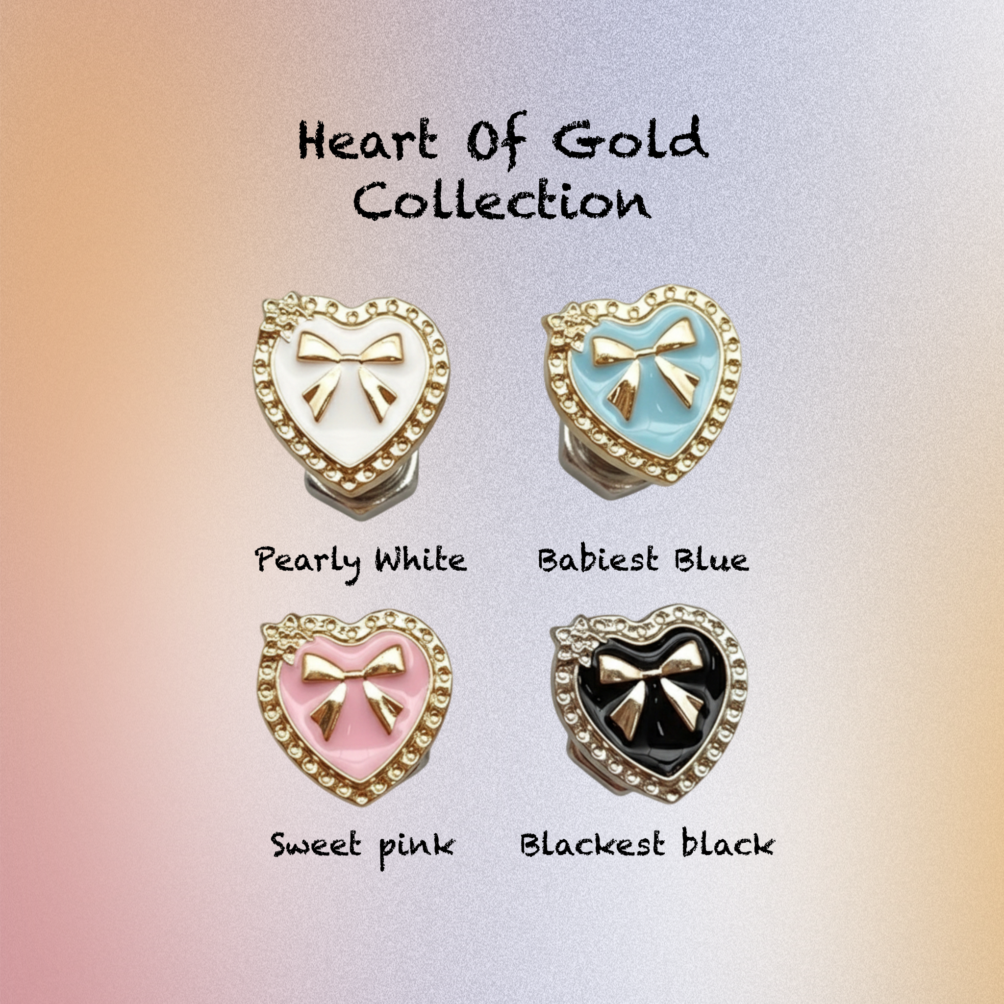 Heart of Gold Car Charm - Pearly White